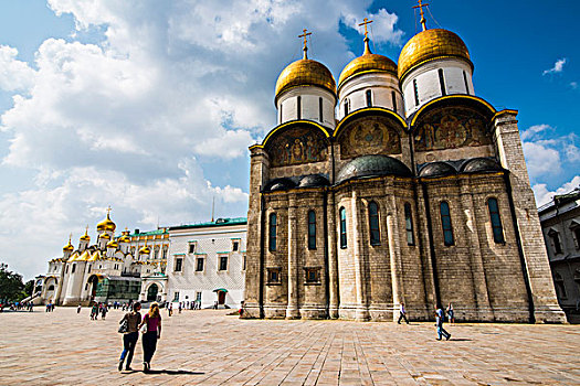 圣母升天大教堂,广场,克里姆林宫,莫斯科,俄罗斯,欧洲