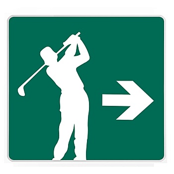路标,打高尔夫,绿色