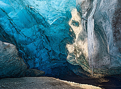 结冰,洞穴,冰河,国家公园,入口,冰,欧洲,北欧,冰岛,二月,大幅,尺寸