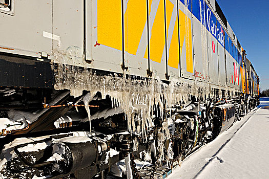 冰盖,列车,铁路,线条,曼尼托巴,加拿大