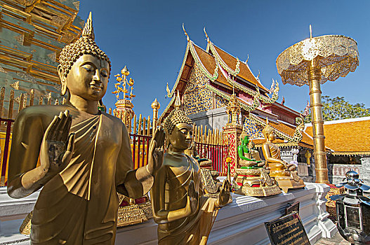 线条,金色,佛,寺院,素贴,清迈,泰国