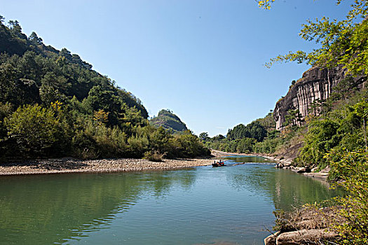 竹子,筏子,之字形,河,武夷山,山,福建,中国