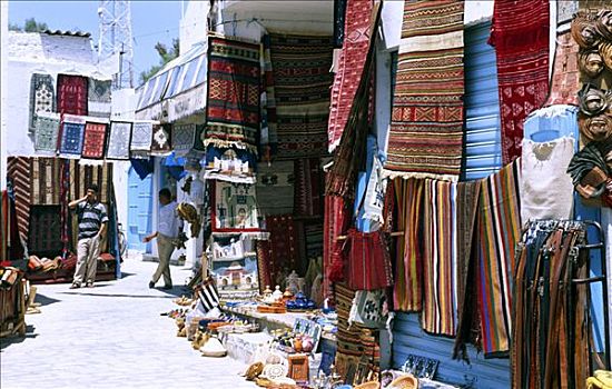 地毯,出售,市场,露天市场,突尼斯,非洲