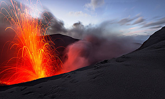 喷发,火山,岛屿,瓦努阿图,大洋洲