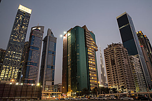 迪拜,天际线,哈利法,阿联酋