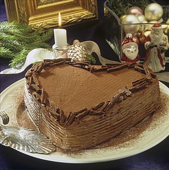 心形,巧克力蛋糕,圣诞节