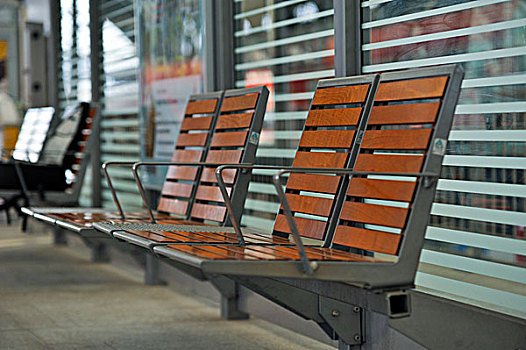 空椅子,等候区,车站,德累斯顿,萨克森,德国,欧洲