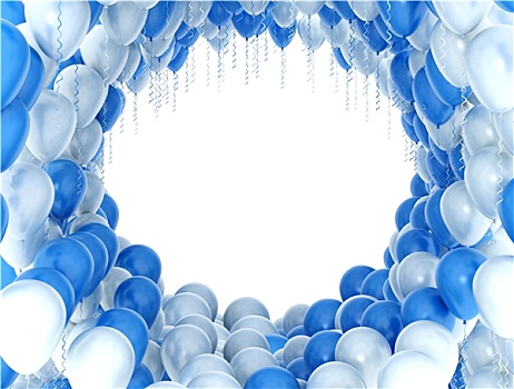 白色,蓝色,聚会,气球