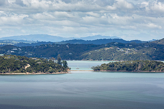 风景,靠近,岛屿湾,新西兰