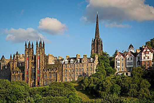 教堂,苏格兰,教堂塔楼,上升,高处,建筑,老,爱丁堡