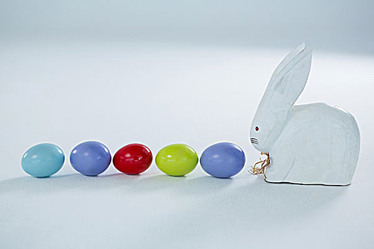 复活节彩蛋,排列,玩具,复活节兔子,白色背景,背景