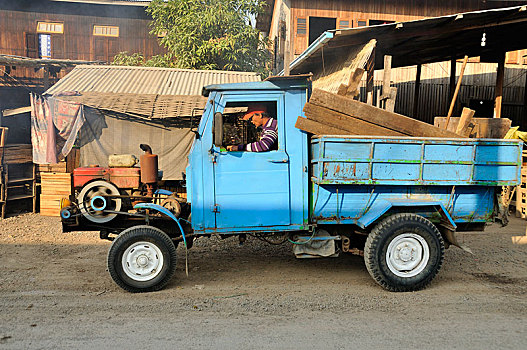 老,卡车,引擎,掸邦,缅甸,亚洲