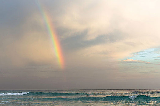 彩虹,上方,海洋,阴天,巴西