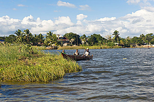 人,航行,运河,马鲁安采特拉,马达加斯加,非洲