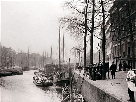 运河驳船,鹿特丹,1898年,艺术家