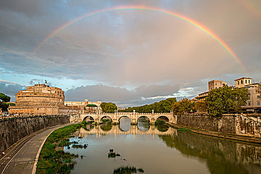 意大利,拉齐奥,罗马,彩虹,上方