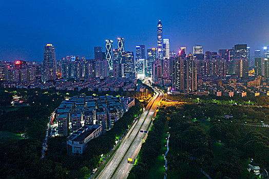 中国广东深圳福田都市夜景