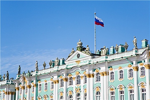 俄罗斯,旗帜,冬宫,彼得斯堡