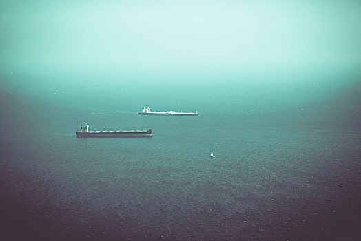 两个,船,海洋,直布罗陀