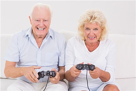 老化,情侣,玩电玩