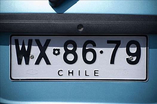 牌照,数字,智利,南美