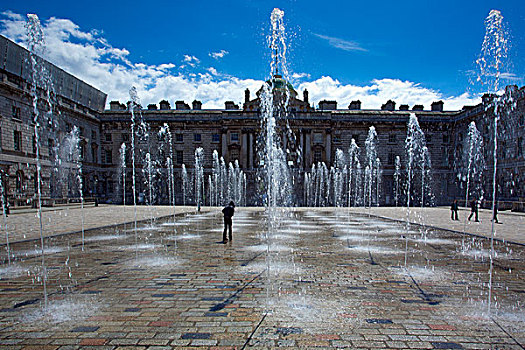 英格兰,伦敦,萨默塞特宫,喷泉