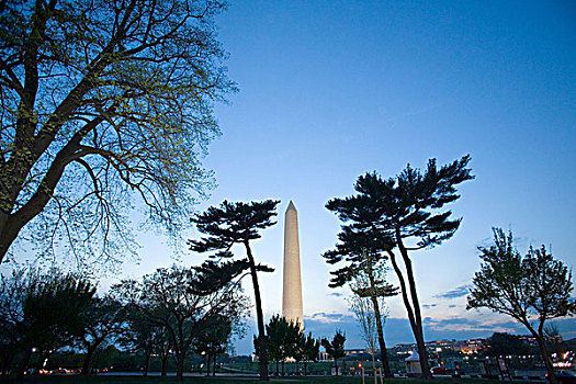 华盛顿纪念碑,黄昏,华盛顿特区,美国