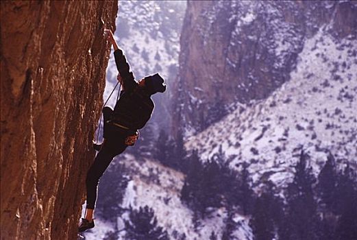 男人,攀登,石头,俄勒冈,美国