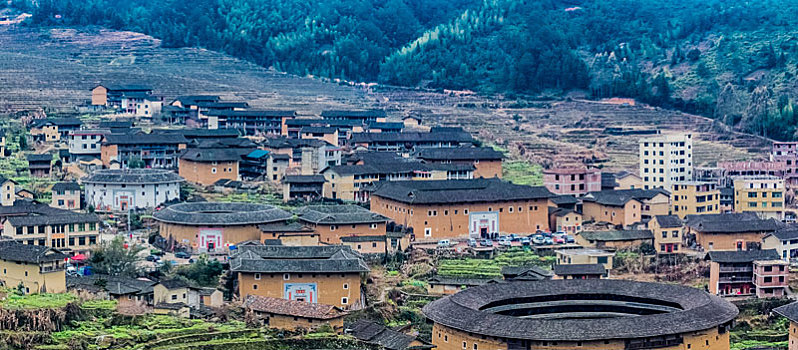 福建省,龙岩市,永定区,楼群,建筑,景观