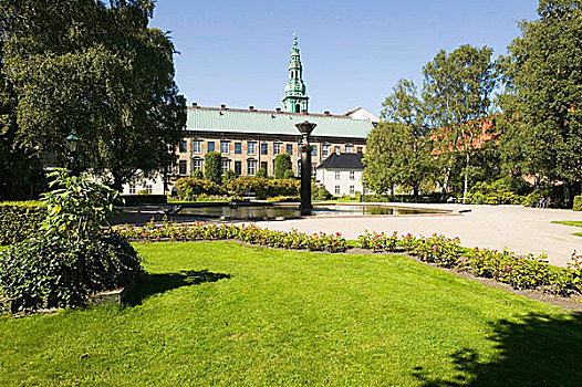 花园,图书馆,宫殿,哥本哈根,丹麦