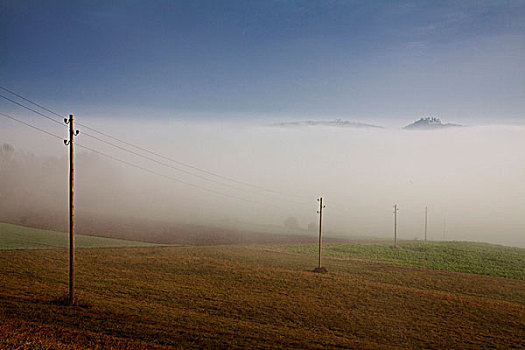 雾状,气氛,右边,山,海洋,雾,区域,康斯坦茨,地区,巴登符腾堡,德国,欧洲