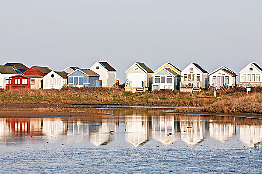 海滩小屋,港口,多西特,英格兰,英国