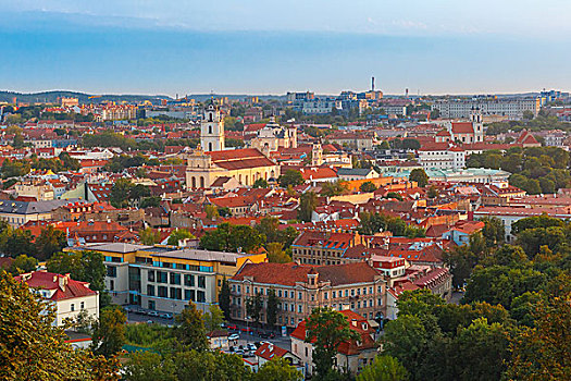 航拍,俯视,老城,维尔纽斯,立陶宛