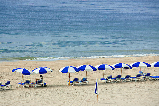 伞,沙滩椅,海滩,长岛