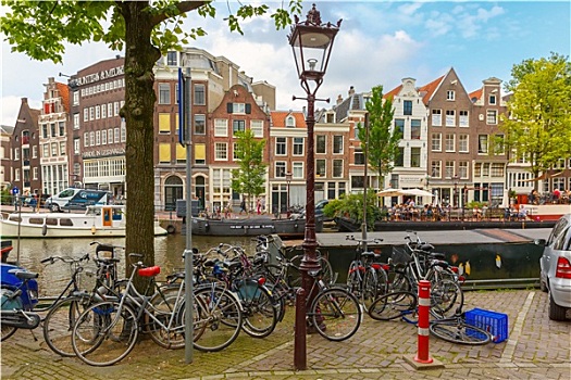 自行车,阿姆斯特丹,街道,荷兰