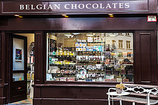 比利时,巧克力,展示,窗户,安特卫普