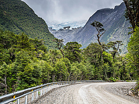 道路,南,冰河,高处,雨林,巴塔哥尼亚,智利