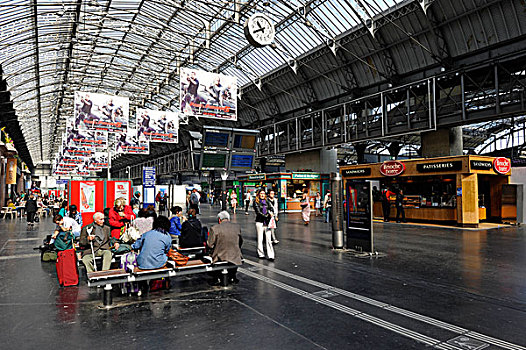中央广场,火车站,铁路,车站,巴黎,法国,欧洲