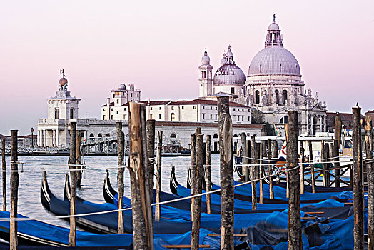 威尼斯,小船,圣马科,风景,大教堂,圣马利亚,行礼,清晨