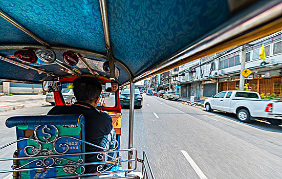 街景,嘟嘟车,运输,曼谷,泰国,亚洲