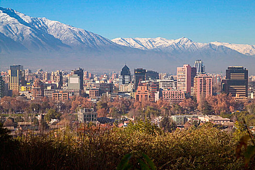 城市,圣地亚哥,安迪斯山脉,智利