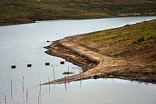 水库,低水位,长,干旱,饮用水,圣保罗,巴西,南美