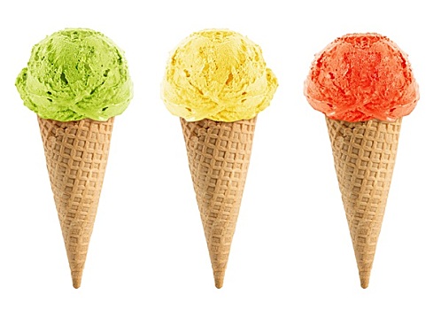绿色,黄色,红色,冰淇淋