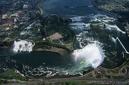 加拿大,安大略省,尼亚加拉瀑布,航拍,美洲瀑布,马蹄铁瀑布