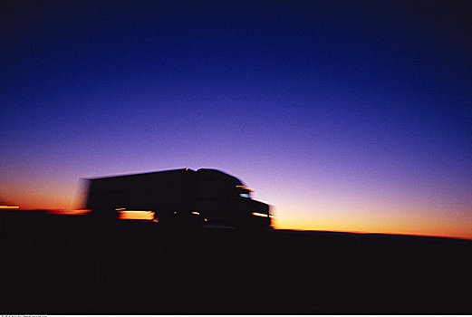 运输,卡车,黄昏