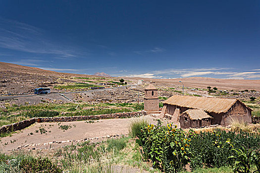 智利,阿塔卡马沙漠,小,教堂