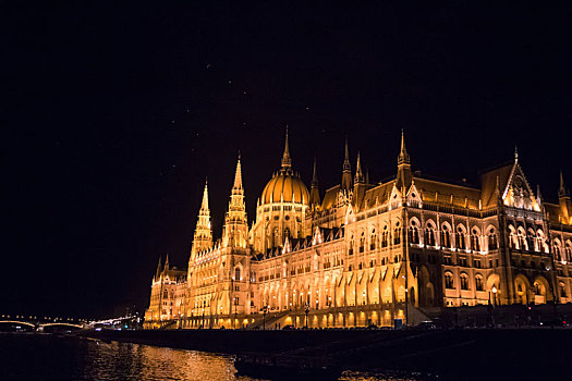 匈牙利人,议会,夜晚,布达佩斯,匈牙利