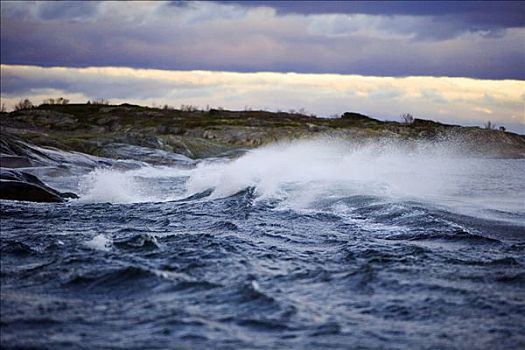 风暴,海上,斯德哥尔摩群岛,瑞典