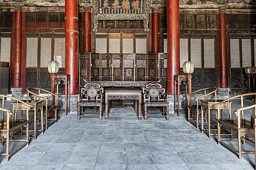 中国河南省洛阳山陕会馆清代中式厅堂