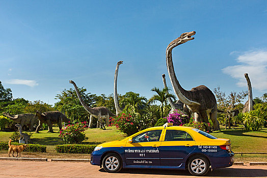 出租车,正面,恐龙,公园,侏罗纪,地区,省,东北方,泰国